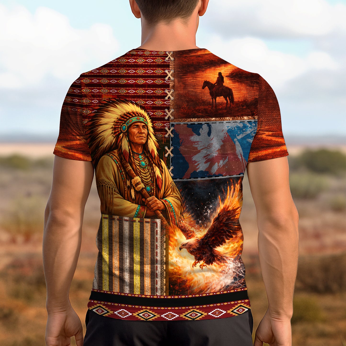 3D T-Shirt  "NO ONE IS ILLEGAL ON STOLEN LAND. WE WALK ON NATIVE LAND