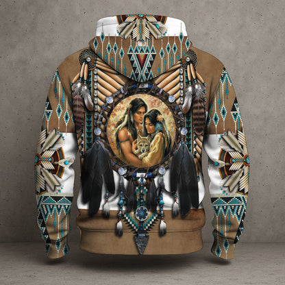 Feather Native Motifs 3D Hoodie WCS
