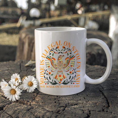 No One Is Illegal On Stolen Land. We Walk On Native Land Mug S23