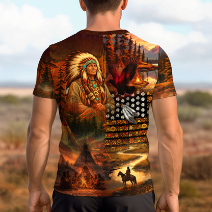 3D T-Shirt " No One Is Illegal on Stolen Land – Native American 3D Graphic T-Shirt