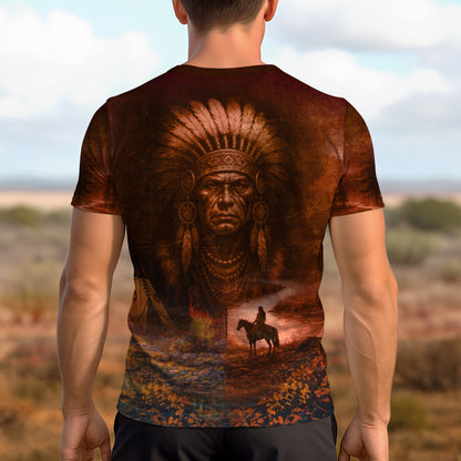 3D T-Shirt  "NO ONE IS ILLEGAL ON STOLEN LAND. WE WALK ON NATIVE LAND"