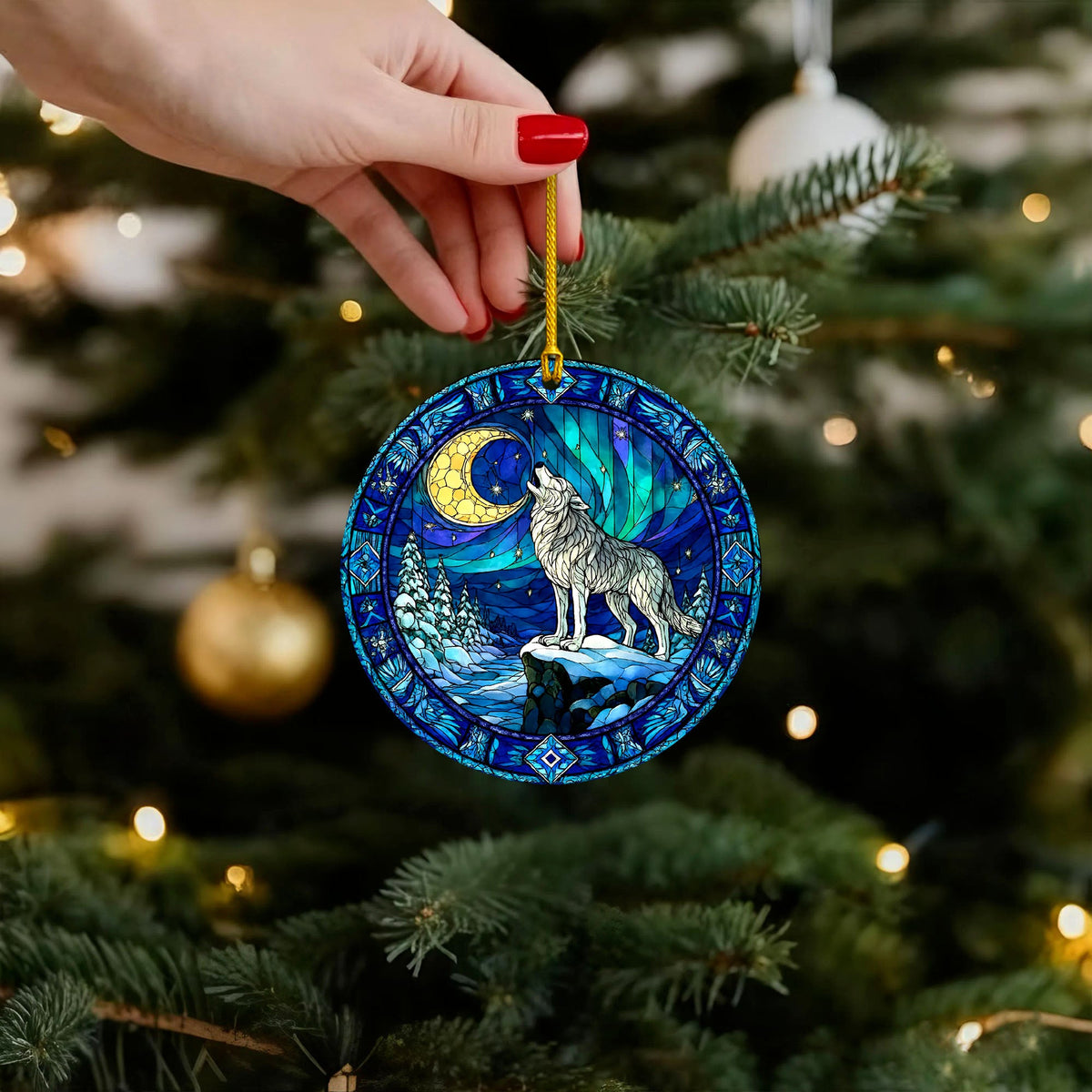 Howling Wolf Style Moonlit Forest - Unique Christmas Gift Decor Flat Acrylic
