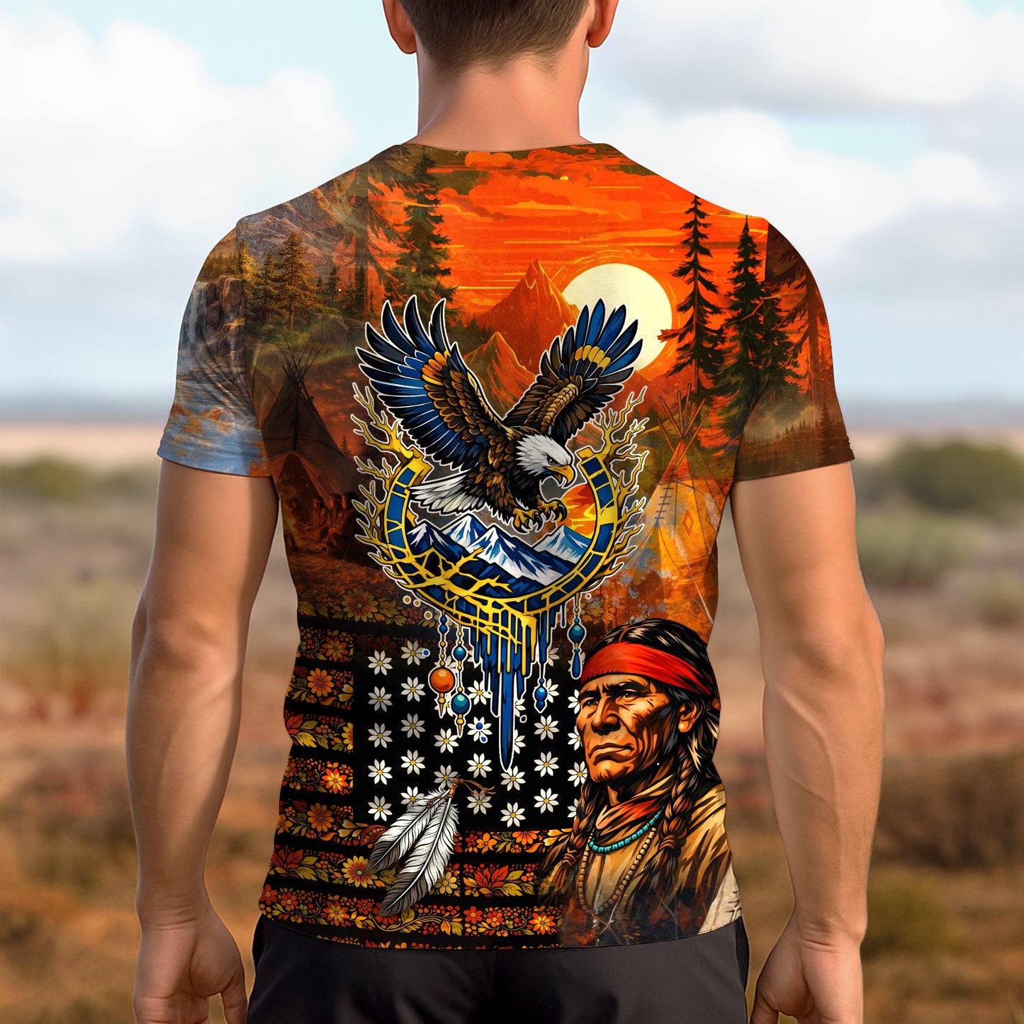 3D T-Shirt  "NO ONE IS ILLEGAL ON STOLEN LAND. WE WALK ON NATIVE LAND