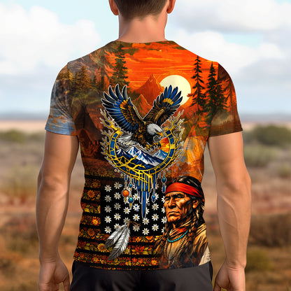 3D T-Shirt  "NO ONE IS ILLEGAL ON STOLEN LAND. WE WALK ON NATIVE LAND