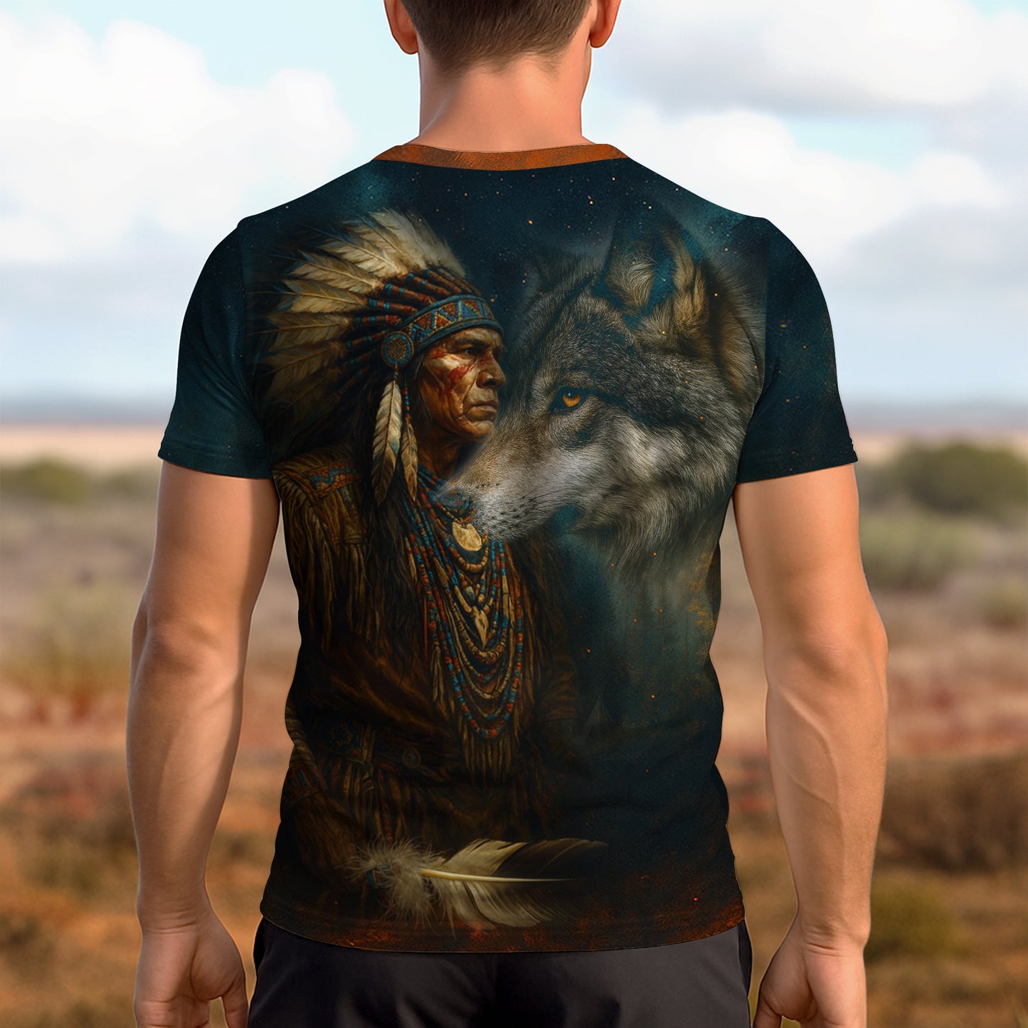 3D T-Shirt " Native Spirit – Wolf & Chief All Over Print"