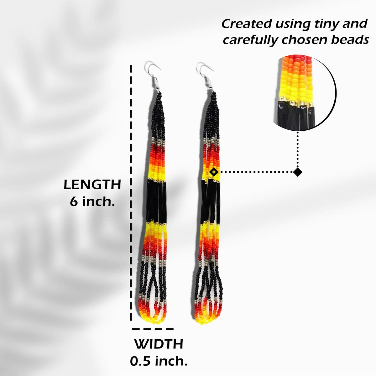 Multi-Color Long Beaded Handmade Earrings For Women