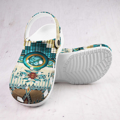 Custom Name Turquoise Tribal Clogs – Native Southwest Style, Unique Family Gift