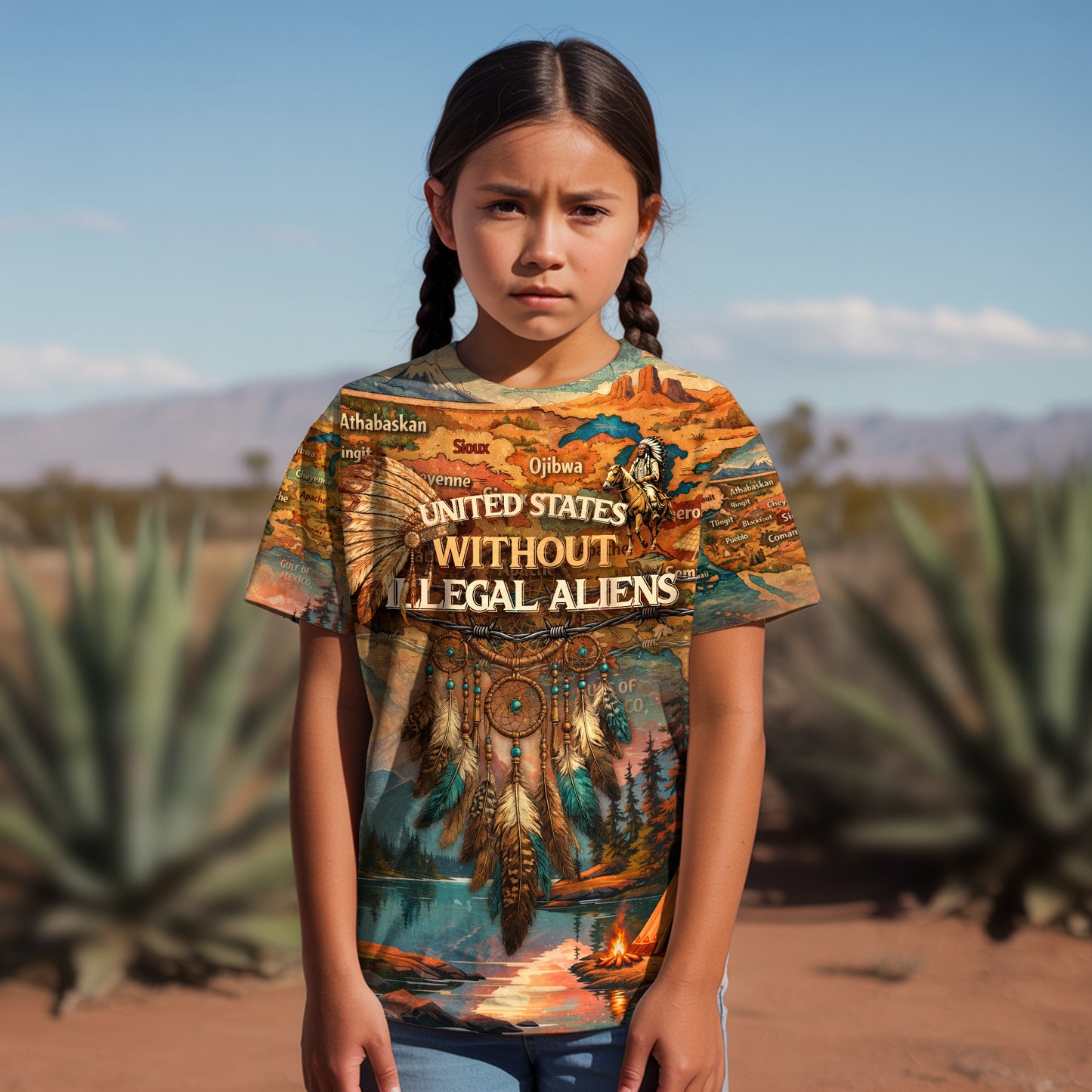 3D T-Shirt "United States Without Illegal Aliens "