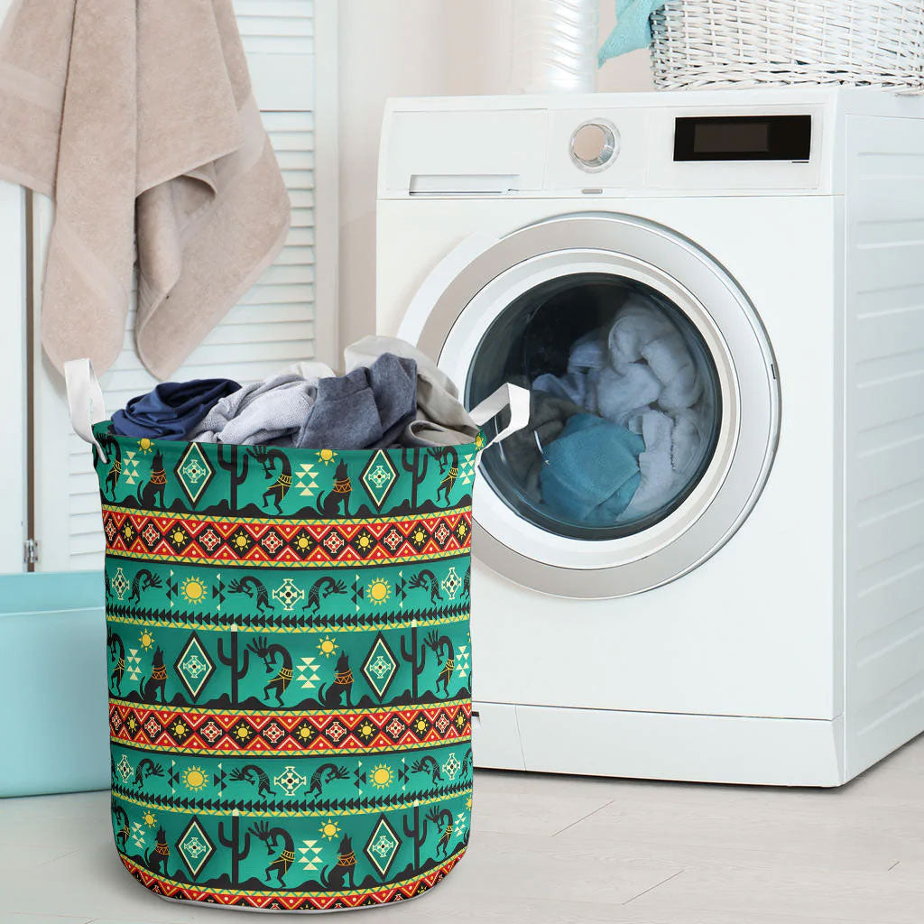 Kokopelli Myth Green Laundry Basket WCS