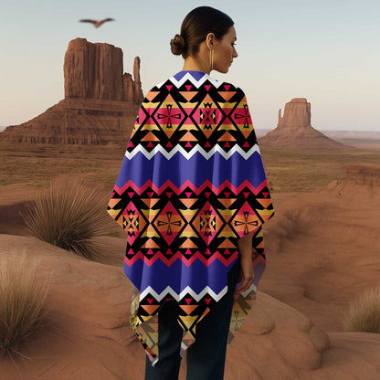 Boho Poncho with Wild Pattern and Native Dreamcatchers