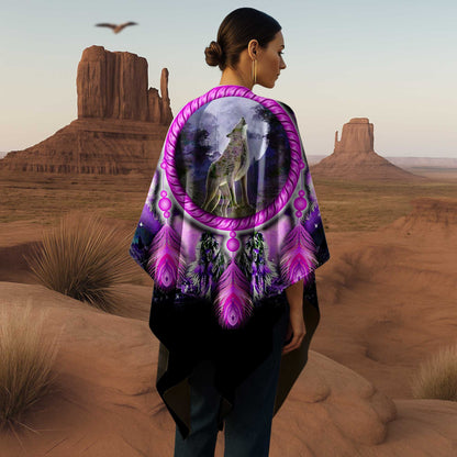 Poncho Mystic Wolf Dream – Embrace the Moonlight Spirit