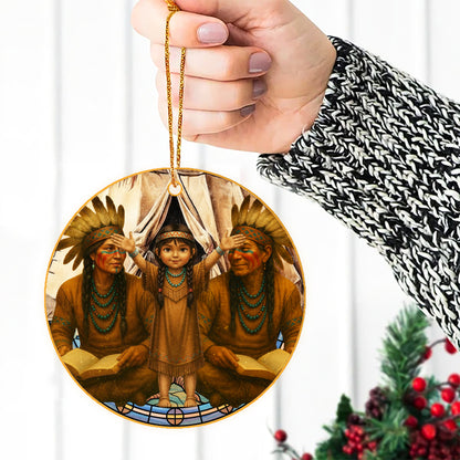 "Native Family Ornament Acrylic– Generations of Wisdom and Love