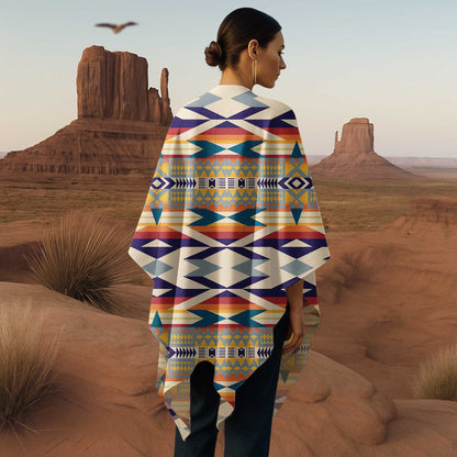 Boho Poncho with Wild Pattern and Native Dreamcatchers