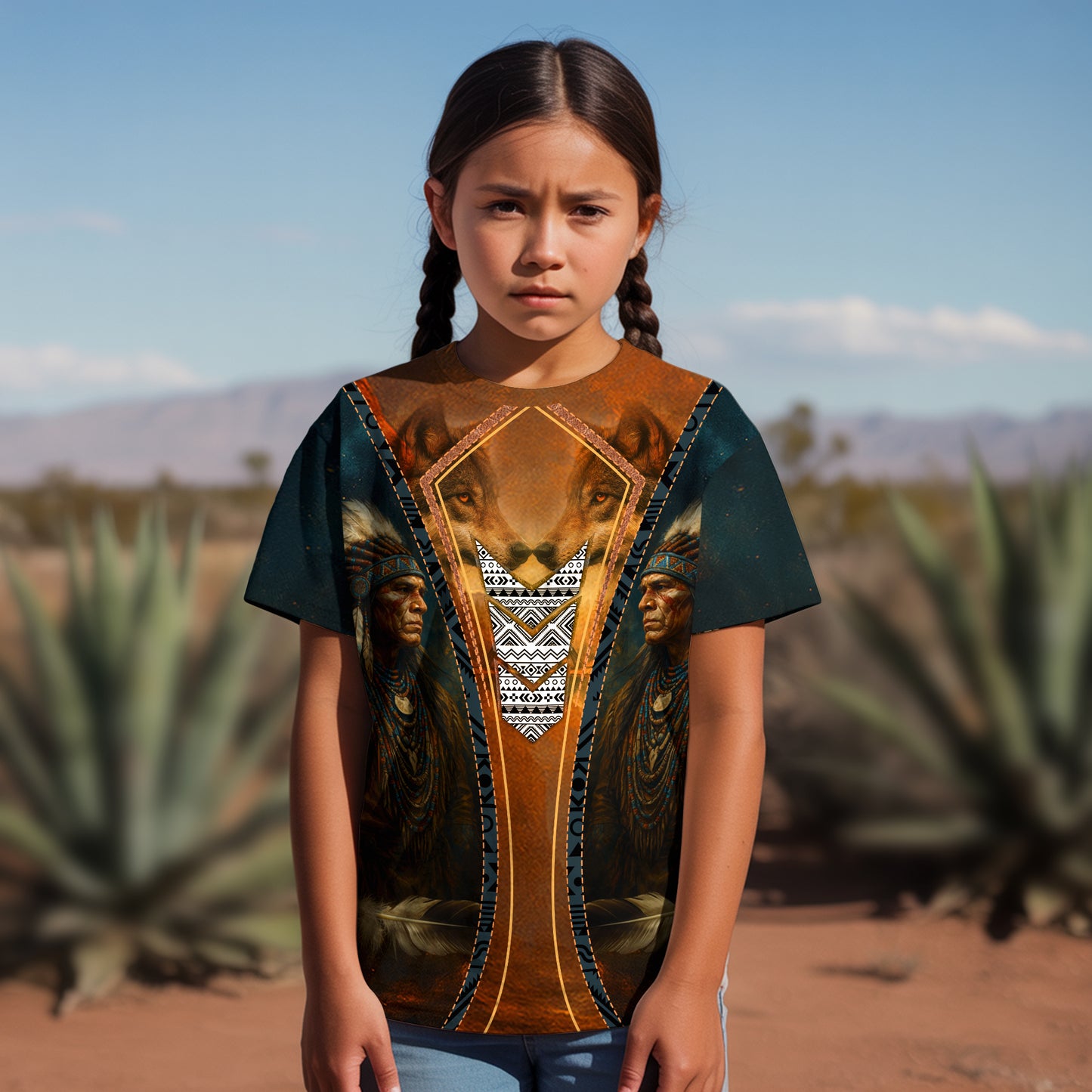 3D T-Shirt " Native Spirit – Wolf & Chief All Over Print"