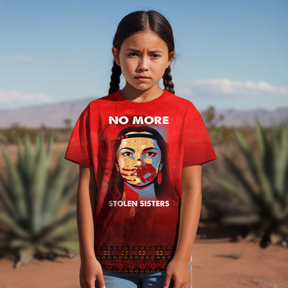 3D T-Shirt - MMIW No More Stolen Sisters Red Hand