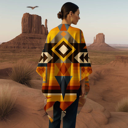 Boho Poncho with Wild Pattern and Native Dreamcatchers