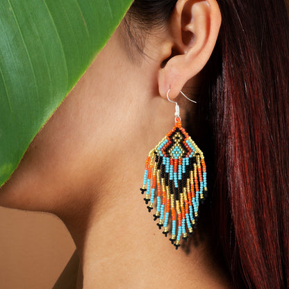 Multi Colored Beaded Handmade Earrings For Women