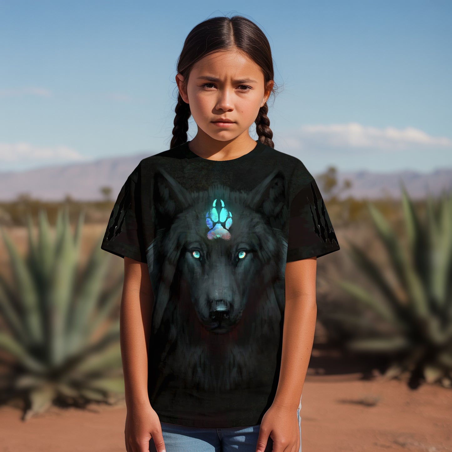 3D T-Shirt " Moonlit Wolf – Ethereal Glow & Mystic Presence"