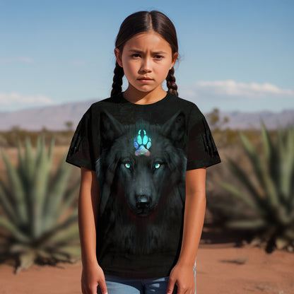3D T-Shirt " Moonlit Wolf – Ethereal Glow & Mystic Presence"