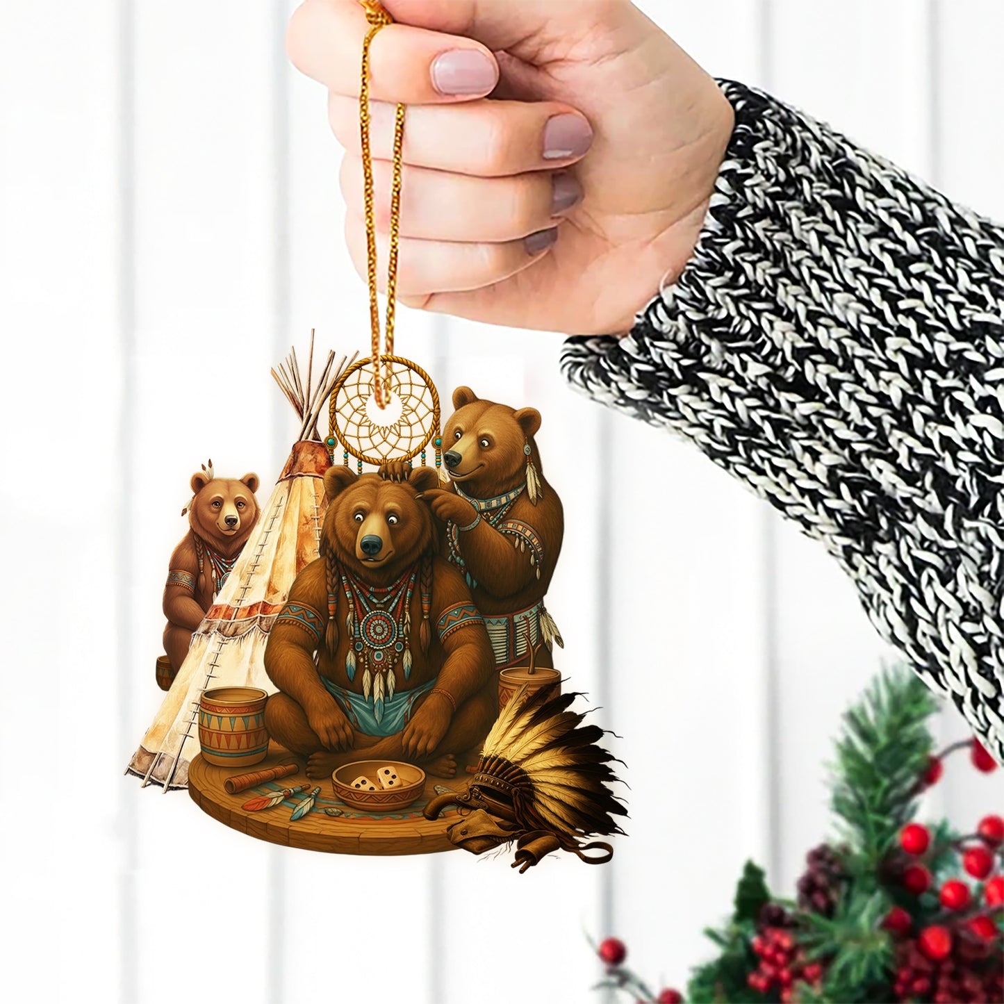 Tribal Bear Family - Unique Christmas Gift Decor Flat Acrylic