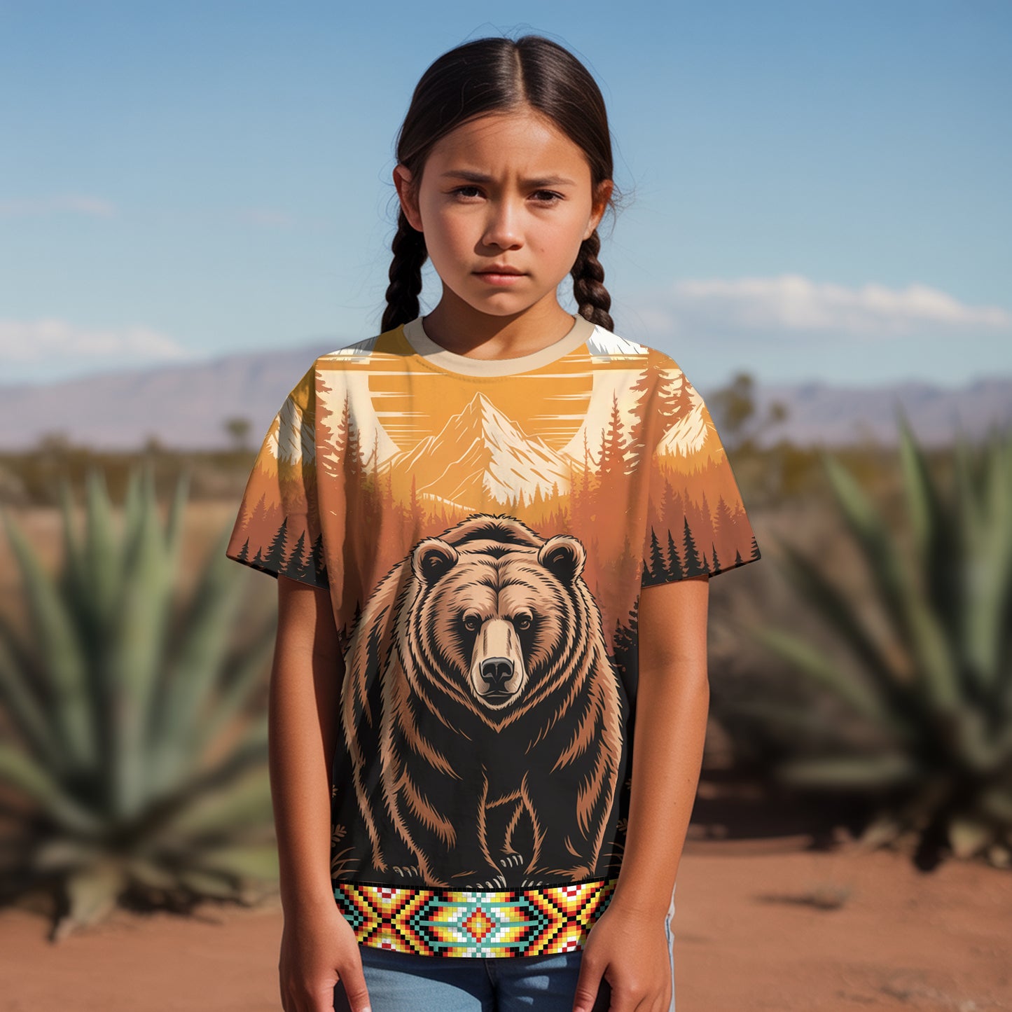 3D T-Shirt" Spirit of the Bear – A Symbol of Strength, Protection, and Native Heritage"