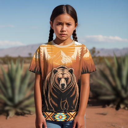 3D T-Shirt" Spirit of the Bear – A Symbol of Strength, Protection, and Native Heritage"