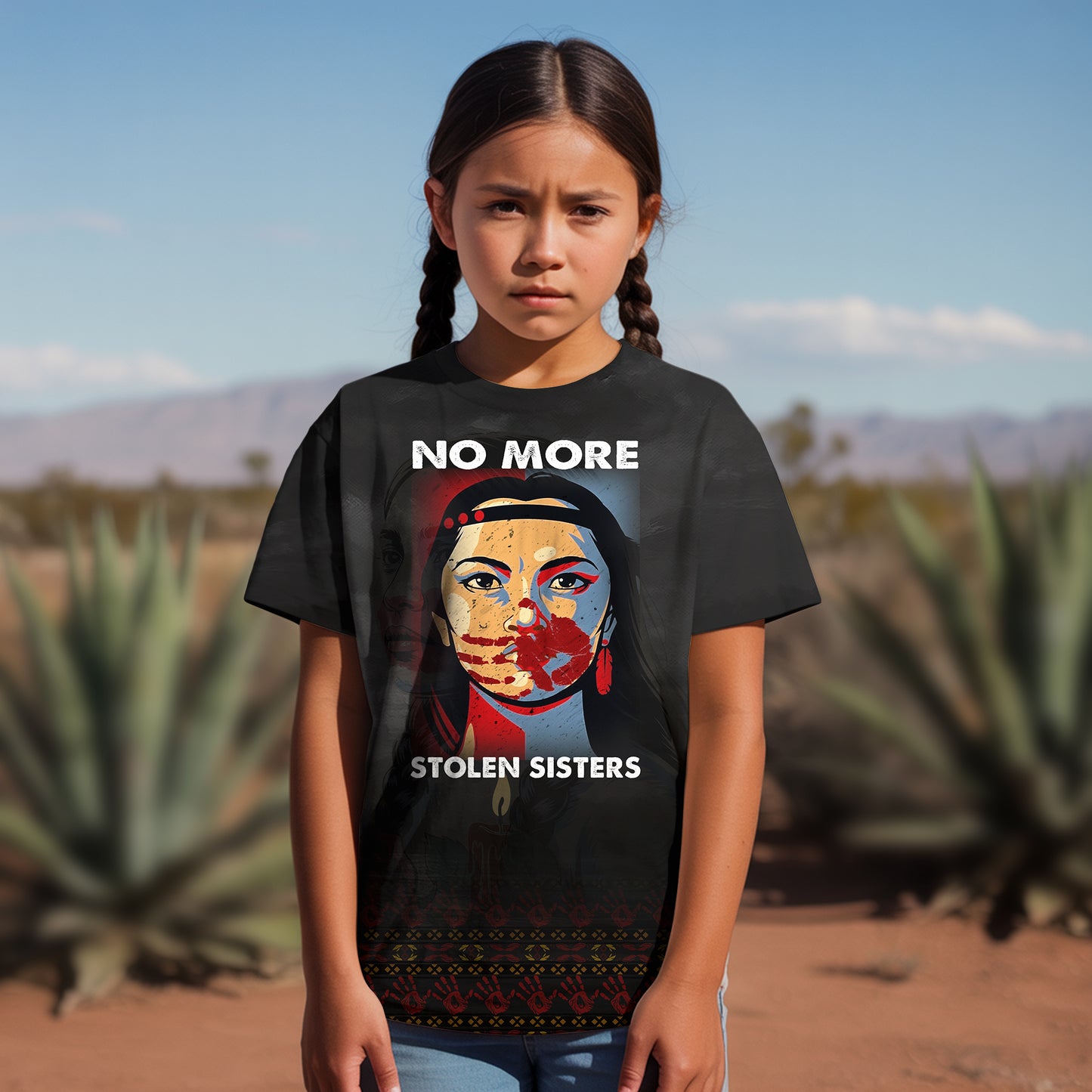 3D T-Shirt - MMIW No More Stolen Sisters Red Hand