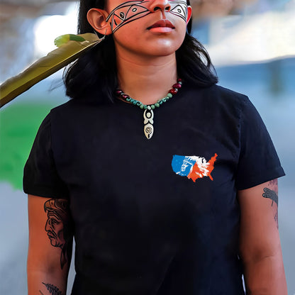 NO ONE IS ILLEGAL ON STOLEN LAND. WE WALK ON NATIVE LAND 22 - Two sides - Unisex T-Shirt/T-Shirt V-Neck/Hoodie/Sweatshirt
