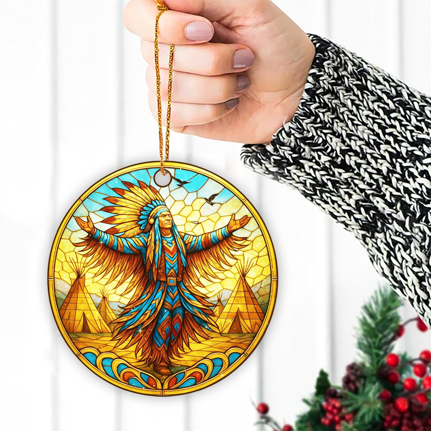 Wings of the Chief – A Native Heritage Ornament  Acrylic  Honoring Courage, Faith, and Connection to the Earth