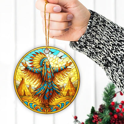 Wings of the Chief – A Native Heritage Ornament  Acrylic  Honoring Courage, Faith, and Connection to the Earth