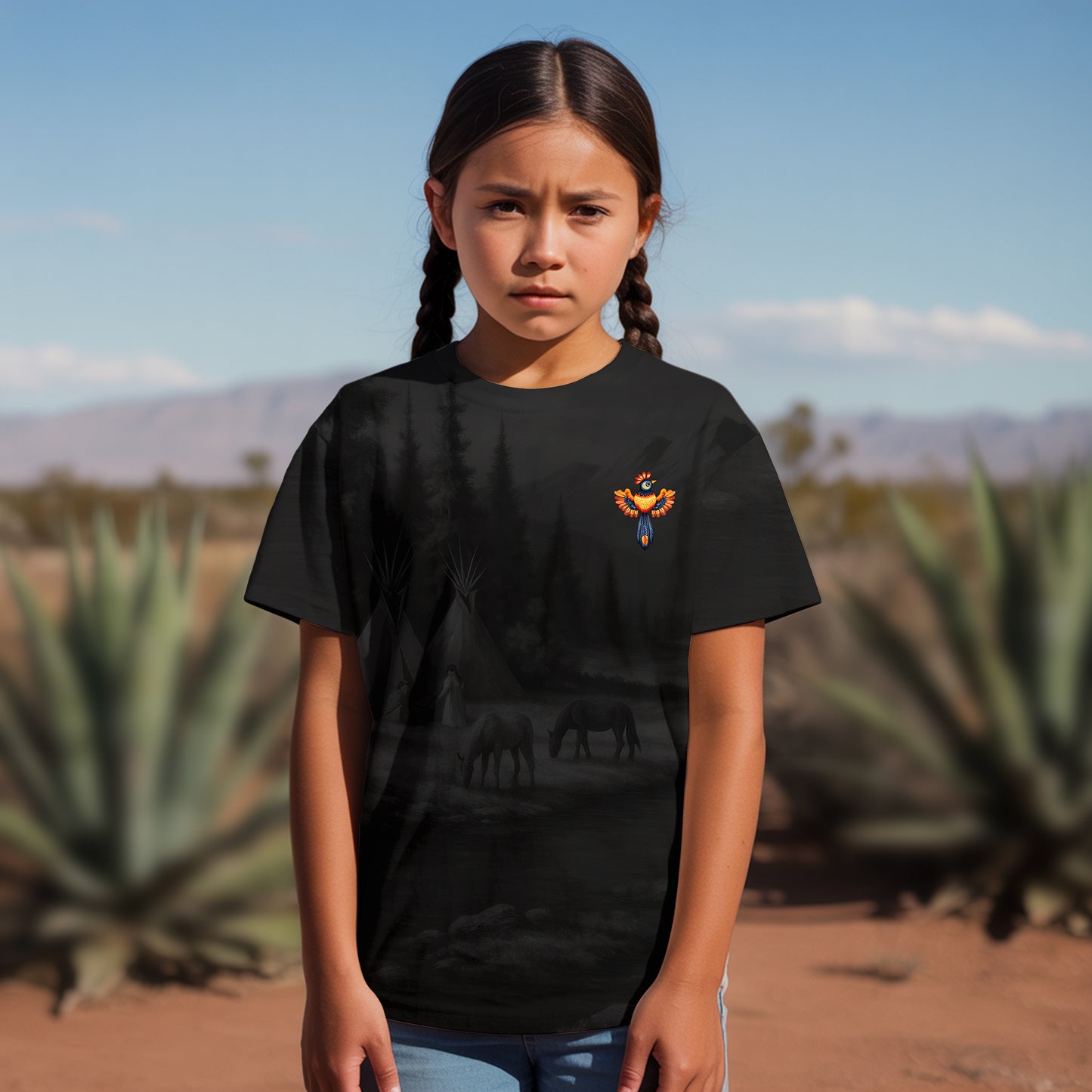 3D T-Shirt  "NO ONE IS ILLEGAL ON STOLEN LAND. WE WALK ON NATIVE LAND"