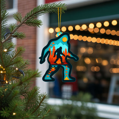 Bigfoot Ornament - Native American Inspired Holiday Decor in Flat Acrylic