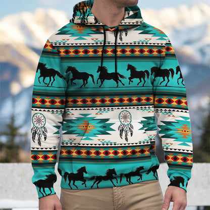 Aztec Geometric-Pattern Horse All Over Print Graphic Native