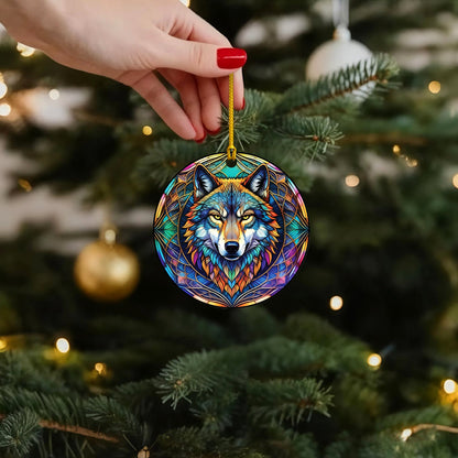 Rainbow Wolf - Tribal Spirit Animal - Unique Christmas Gift Decor Flat Acrylic