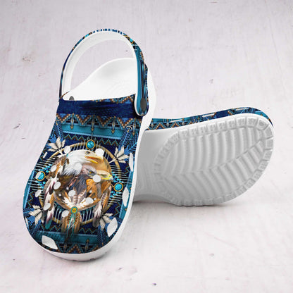 Custom Name Eagle Dreamcatcher Clogs – Native Spirit Shoes, Perfect Gift for Family