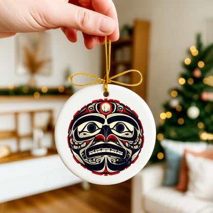 Native Bigfoot Ceramic Ornament - Handcrafted Indigenous Art - Unique Holiday Decor
