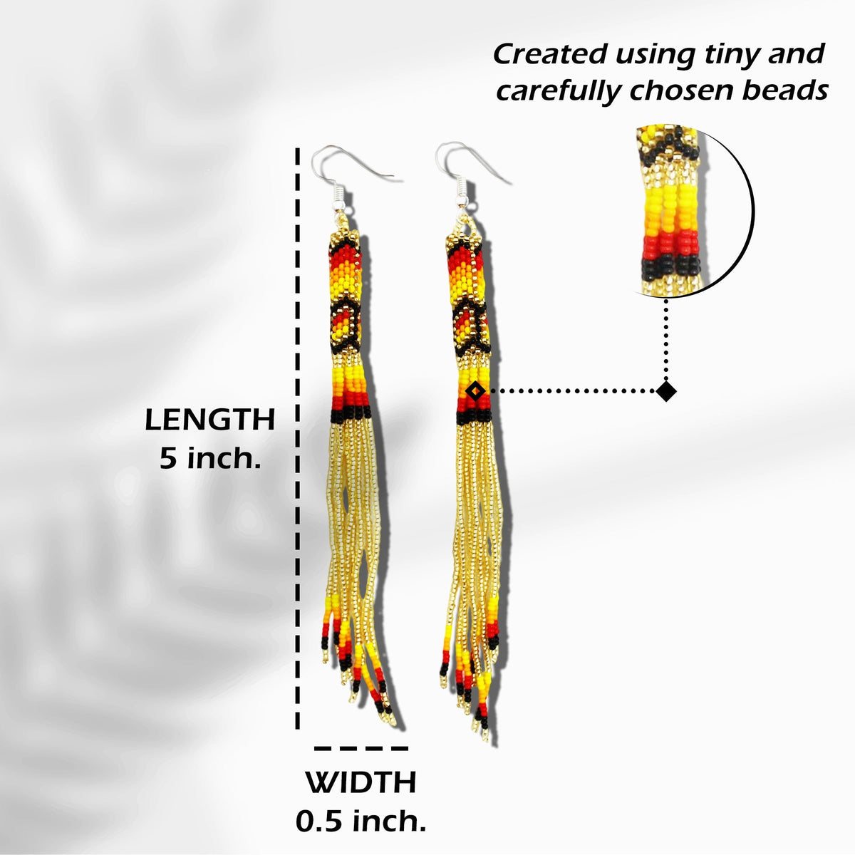 Multi-Color Long Beaded Handmade Earrings For Women