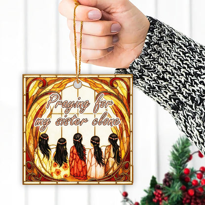 Sisters in Spirit – A Beautiful Ornament  Acrylic  Honoring Faith, Hope, and the Power of Family Connection