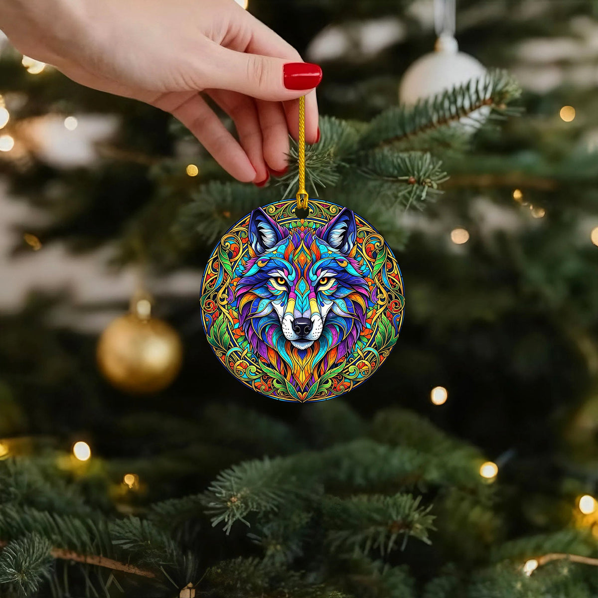 Rainbow Wolf - Psychedelic Spirit Animal - Unique Christmas Gift Decor Flat Acrylic
