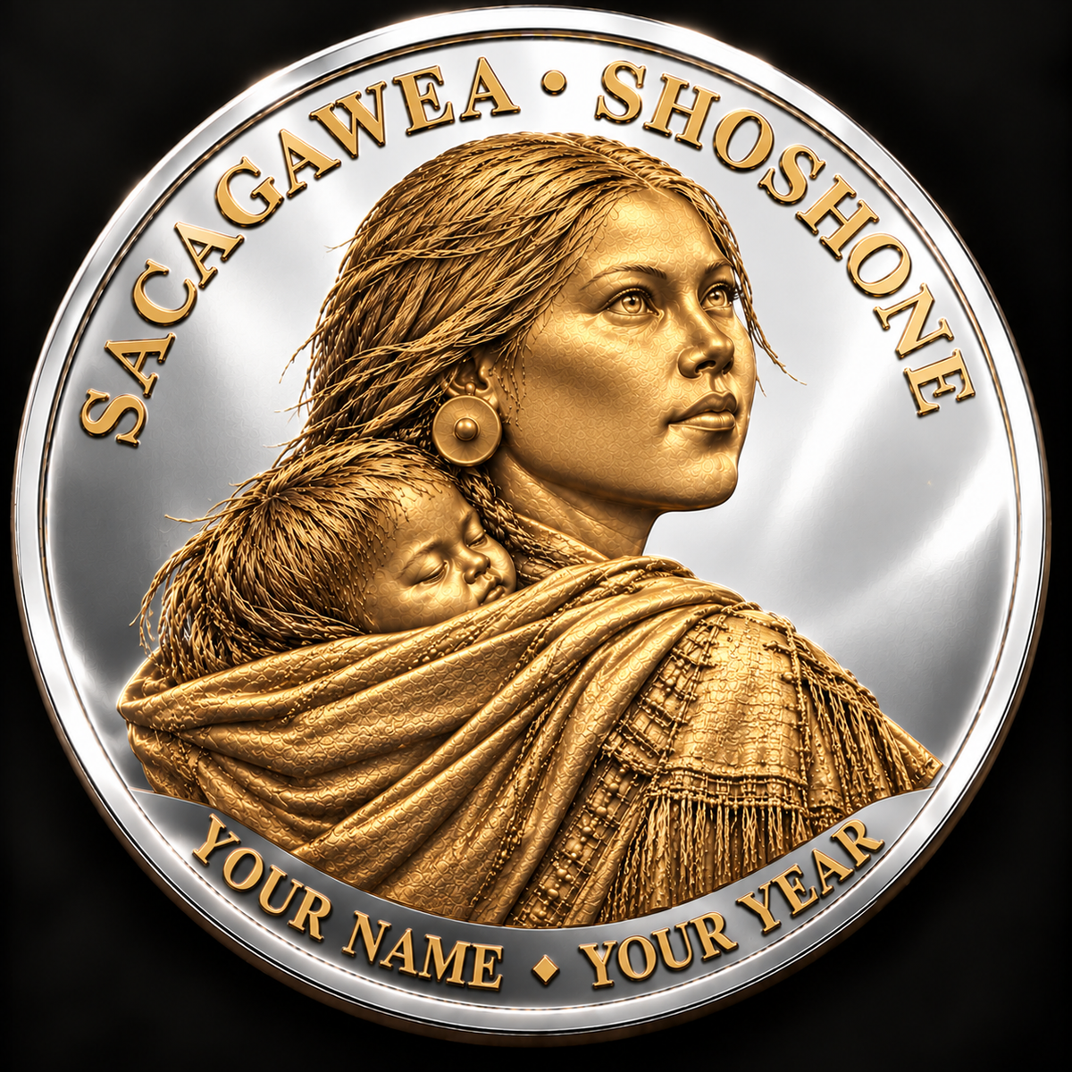 Sacagawea Inspirational Quote Coin, Native American History Keepsake, Personalized Gift for Coin Collectors