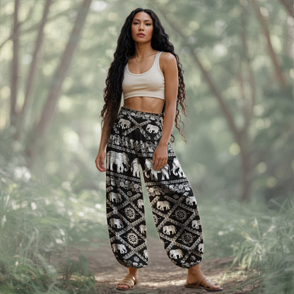 Elephant Harem Pants –  Yoga Boho Clothes with Pockets 18