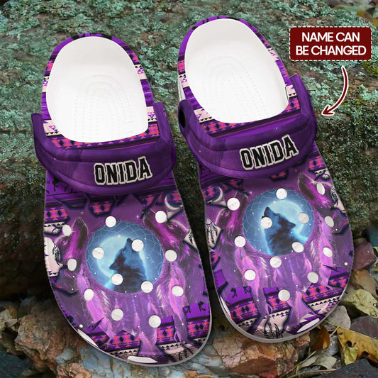 Custom Name Native Wolf Clogs – A Magical Family Gift Honoring the Spirit Within