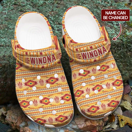Custom Name Native Pattern Clogs – Warm & Unique Gift for the Whole Family