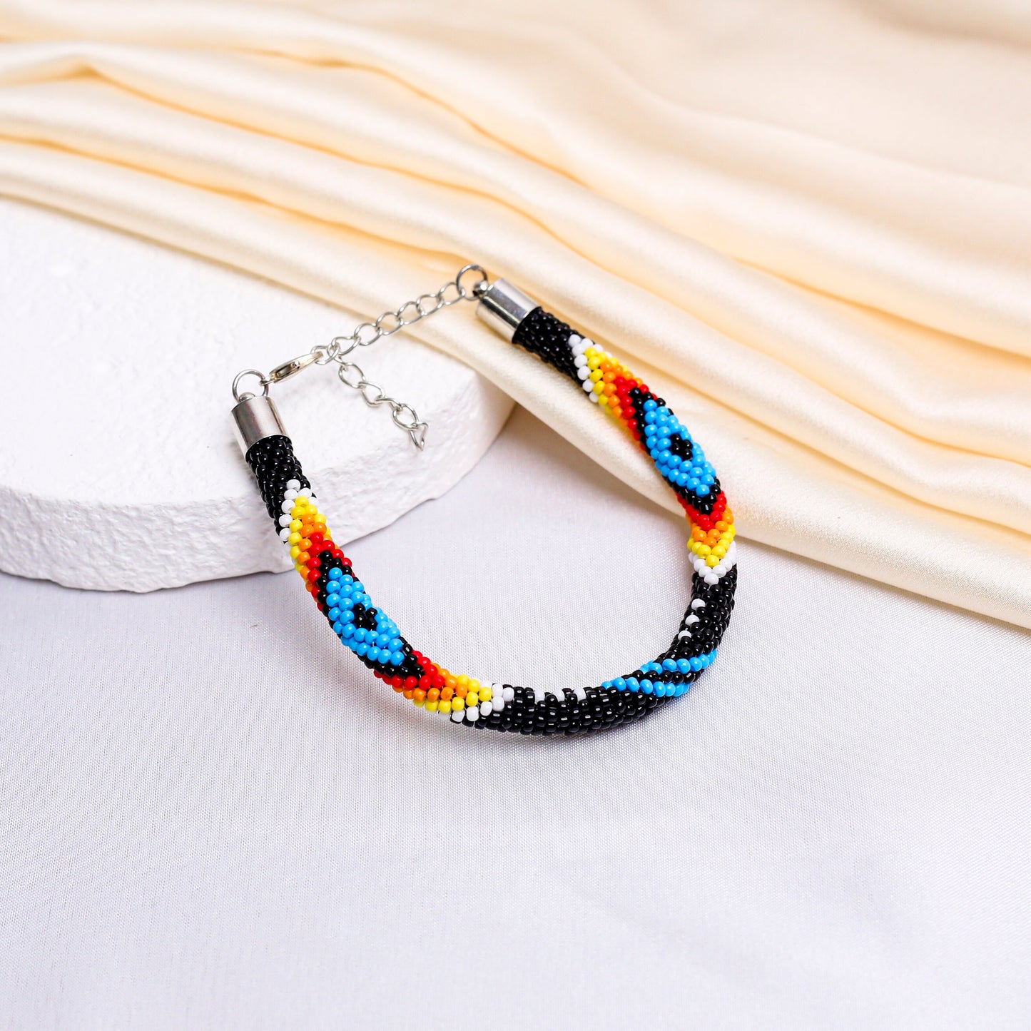 Women's Handmade Black Dusk Beaded Bracelet