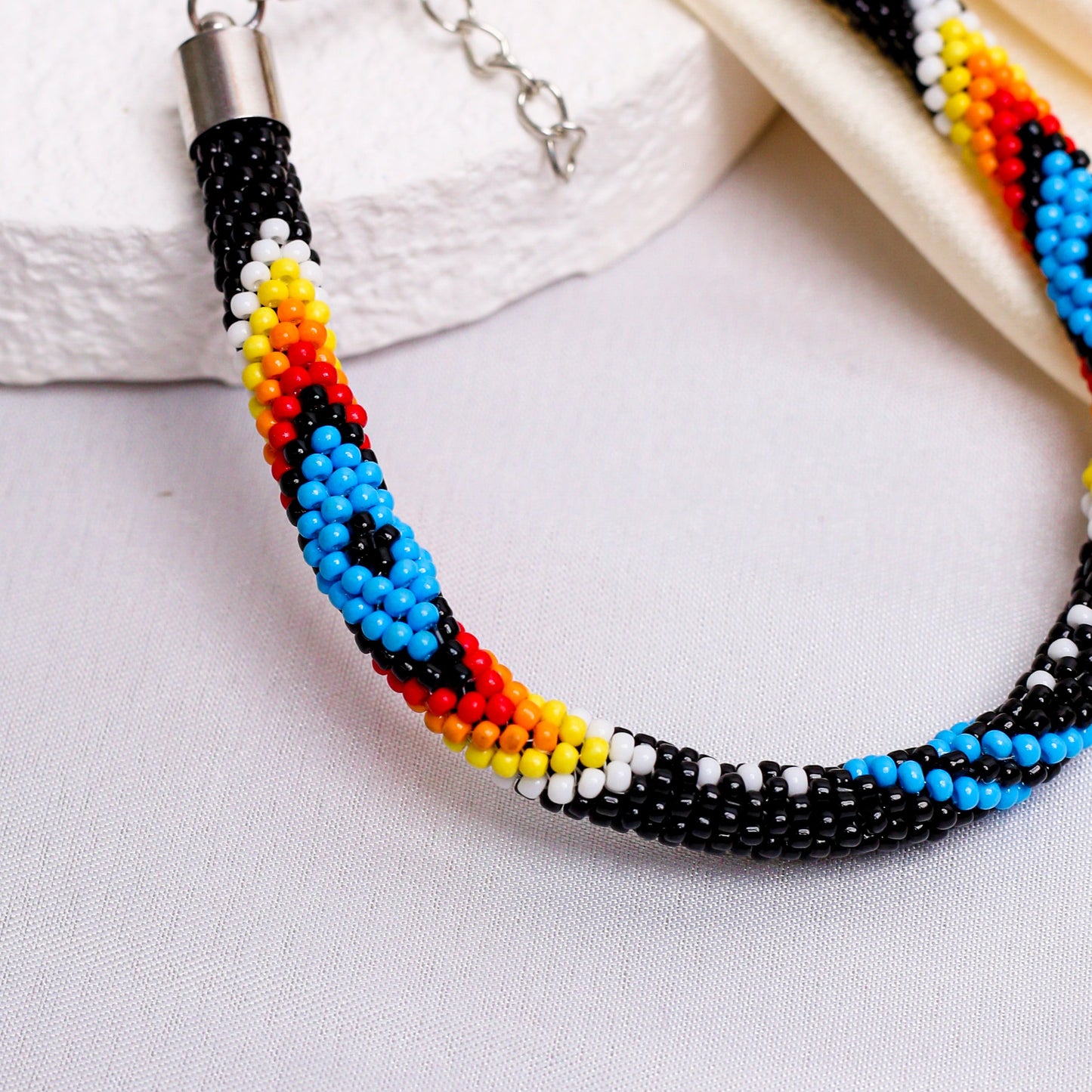 Women's Handmade Black Dusk Beaded Bracelet