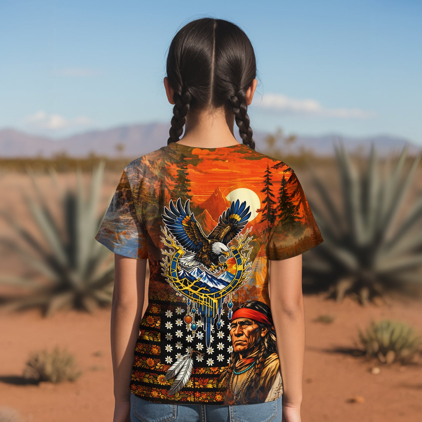 3D T-Shirt  "NO ONE IS ILLEGAL ON STOLEN LAND. WE WALK ON NATIVE LAND