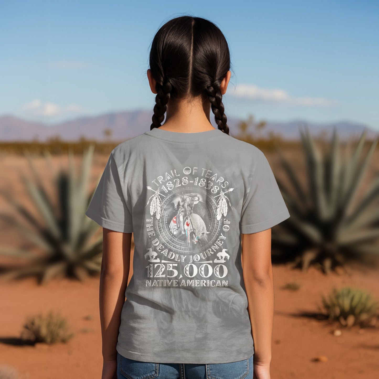 3D T-Shirt  "Trail Of Tears 1828 - 1838 125000 Native American Shirt Man Ride Horse