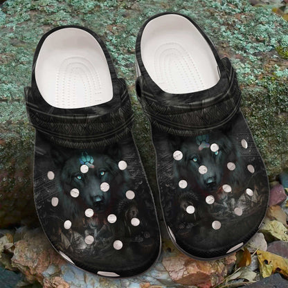 Tribal Wolf Guardian Clogs –  Native Spirit Artwork