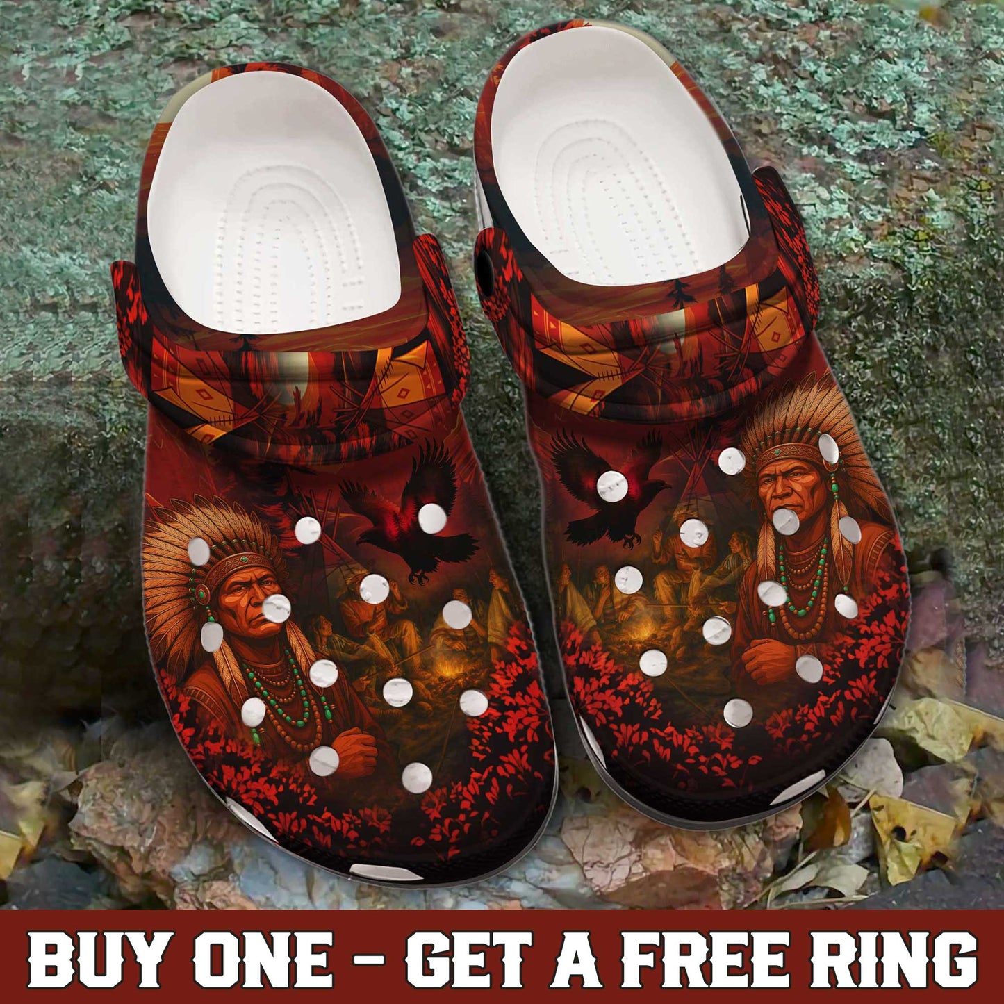 Clogs – Tribal Green, Galloping Horses & Dreamcatcher Motif