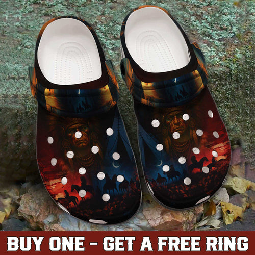 Native Heritage – The Chief Spirit Clogs in Red & Blue